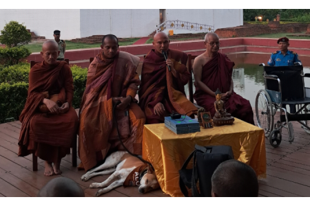 अलोका कुकुरसहितको ‘शान्ति पदयात्रा’ टोली लुम्बिनी दर्शन गरि आज काठमाडौं आउँदै