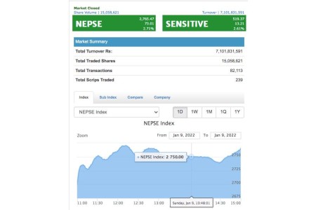 नेप्से(NEPSE) ३५.९२ अंकले घट्यो