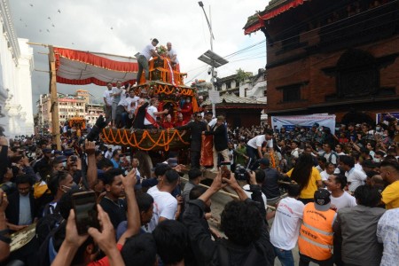 इन्द्रजात्रा धुमधामसँग मनाइँदै