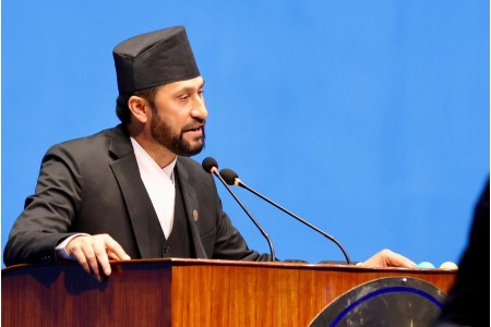 बाढीबारे संसदमा बोल्दै रवि लामिछाने