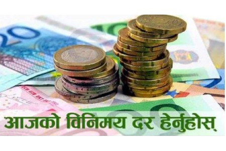 आजको विदेशी मुद्राको विनिमयदर, घट्यो युरो र पाउण्डको भाउ