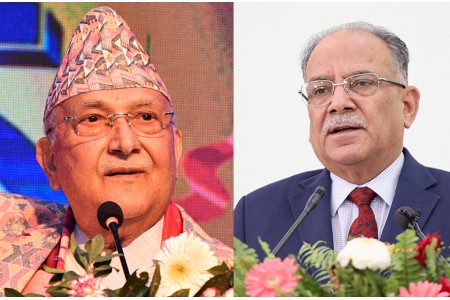 प्रधानमन्त्री प्रचण्ड र अध्यक्ष ओलीको एउटै स्वर–तत्काल कम्युनिष्ट एकता हुँदैन