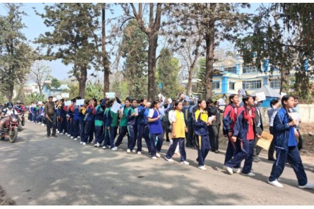 इनिशा बिकको न्यायको माग गर्दै विद्यार्थीको प्रदर्शन