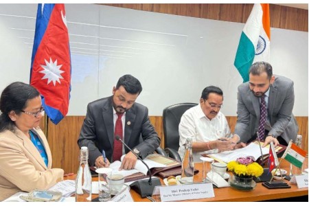 खानेपानीमन्त्री र भारतिय जलशक्तिमन्त्री पाटीलद्धारा वासक्षेत्रको विकास सम्बन्धी समझदारीपत्रमा हस्ताक्षर
