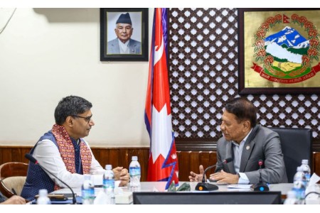 उपप्रधानमन्त्री सिंह र भारतीय विदेश सचिवबीच भेटवार्ता