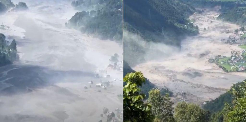रसुवाको भोटेकोशीमा भीषण बाढी, हाइड्रो र बस्तीमा क्षति