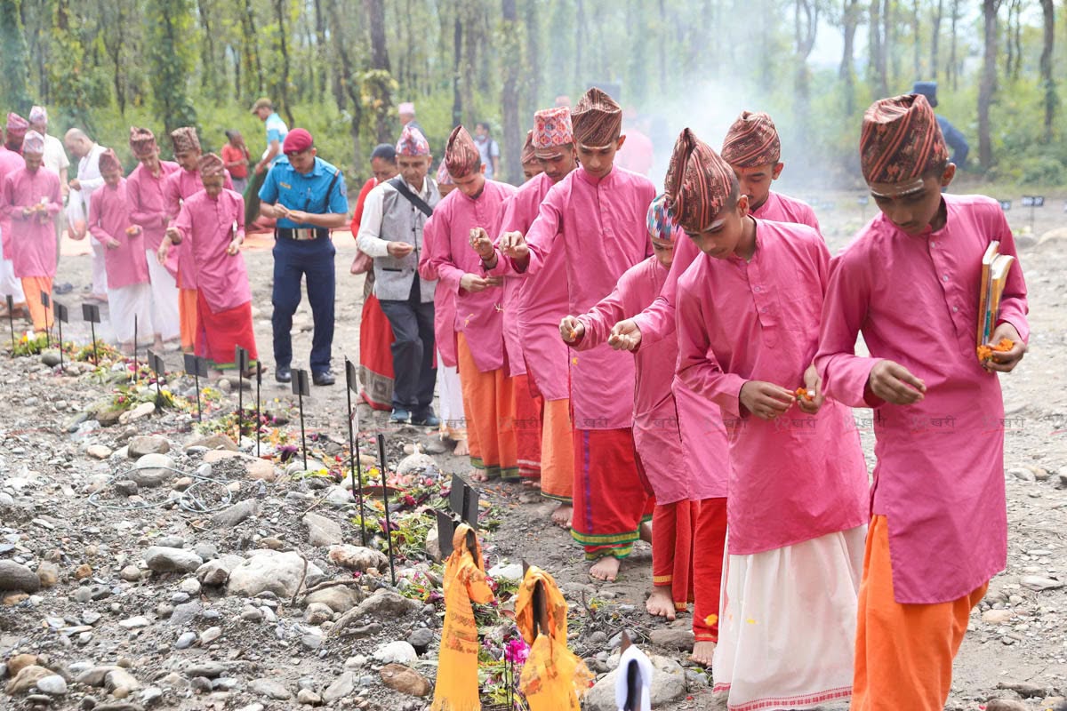 भोटेकोसी बाढीमा ज्यान गुमाएकाहरूको सम्झनामा स्वस्तिवाचन तथा दीप प्रज्वलन
