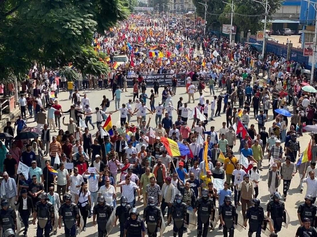 राप्रपाको काठमाडौंमा विरोध प्रदर्शन