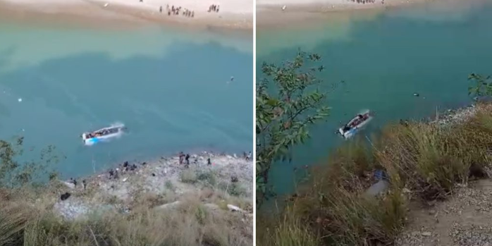 तामाकोशी नदीमा खस्यो बस, ६ जना घाइतेको उद्धार, यात्रुको संख्या यकिन हुन बाँकी