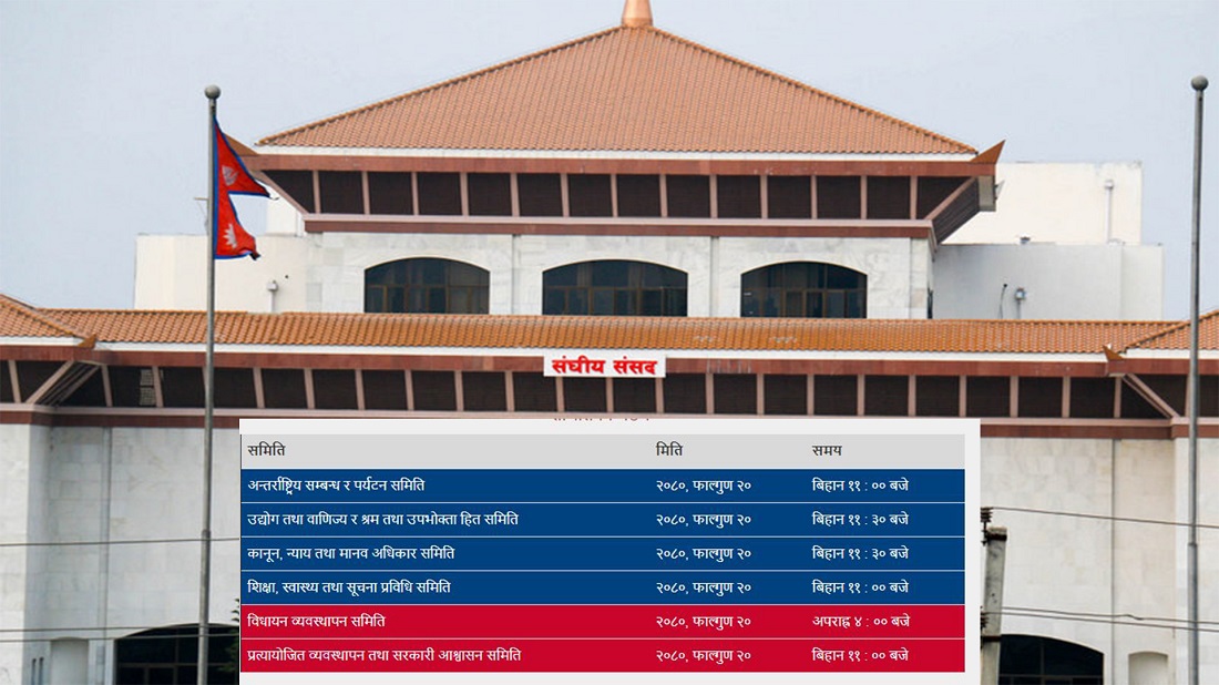 आज संघीय संसदका ६ वटा समितिका बैठक बस्दै